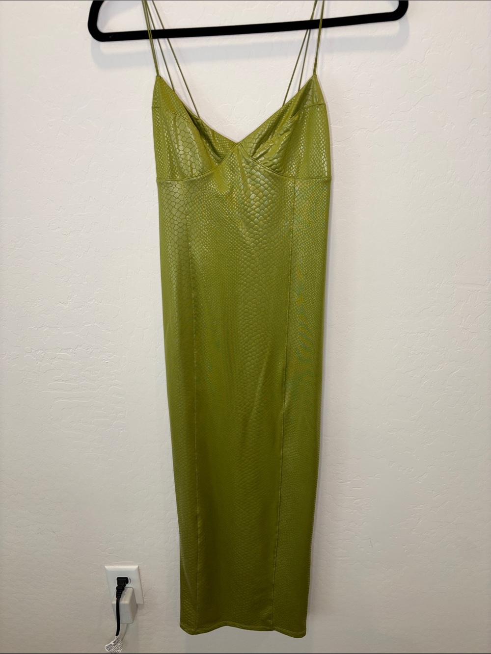 Bershka Olive Green Midi Slip Dress